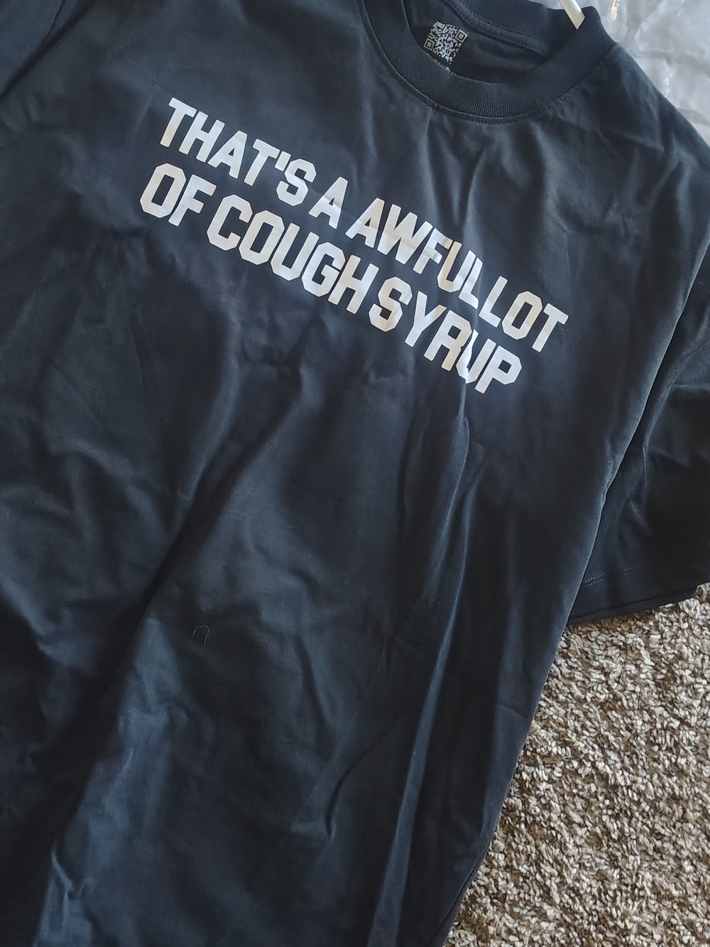 THAT'S A AWFUL LOT OF COUGH SYRUP Graphic Tee - Black & White - Picture 2 of 4